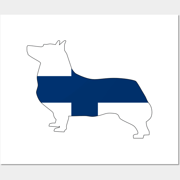 Swedish Vallhund Finland Flag Filled Wall Art by DPattonPD